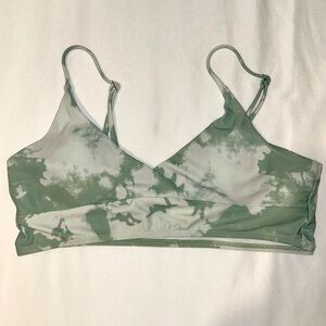 Green Tie-Dye Bikini Top